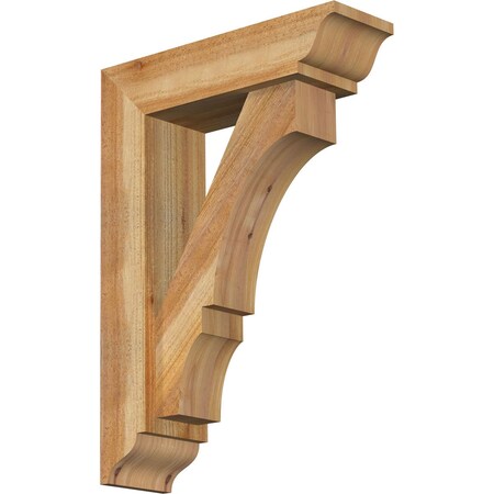 Balboa Traditional Rough Sawn Bracket w/ Offset Brace, Western Red Cedar, 6"W x 20"D x 28"H